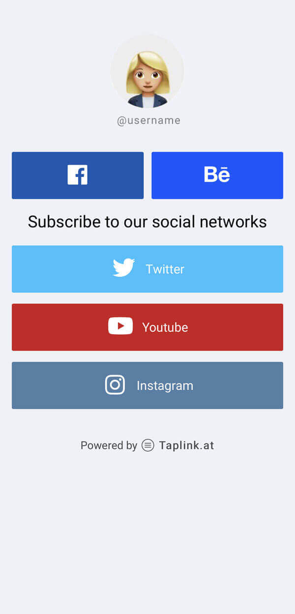 Taplink: Sosial şəbəkələr