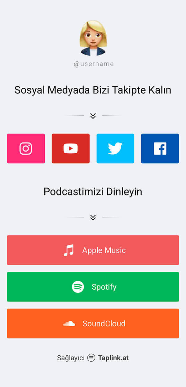 Taplink: Sosyal ağlar